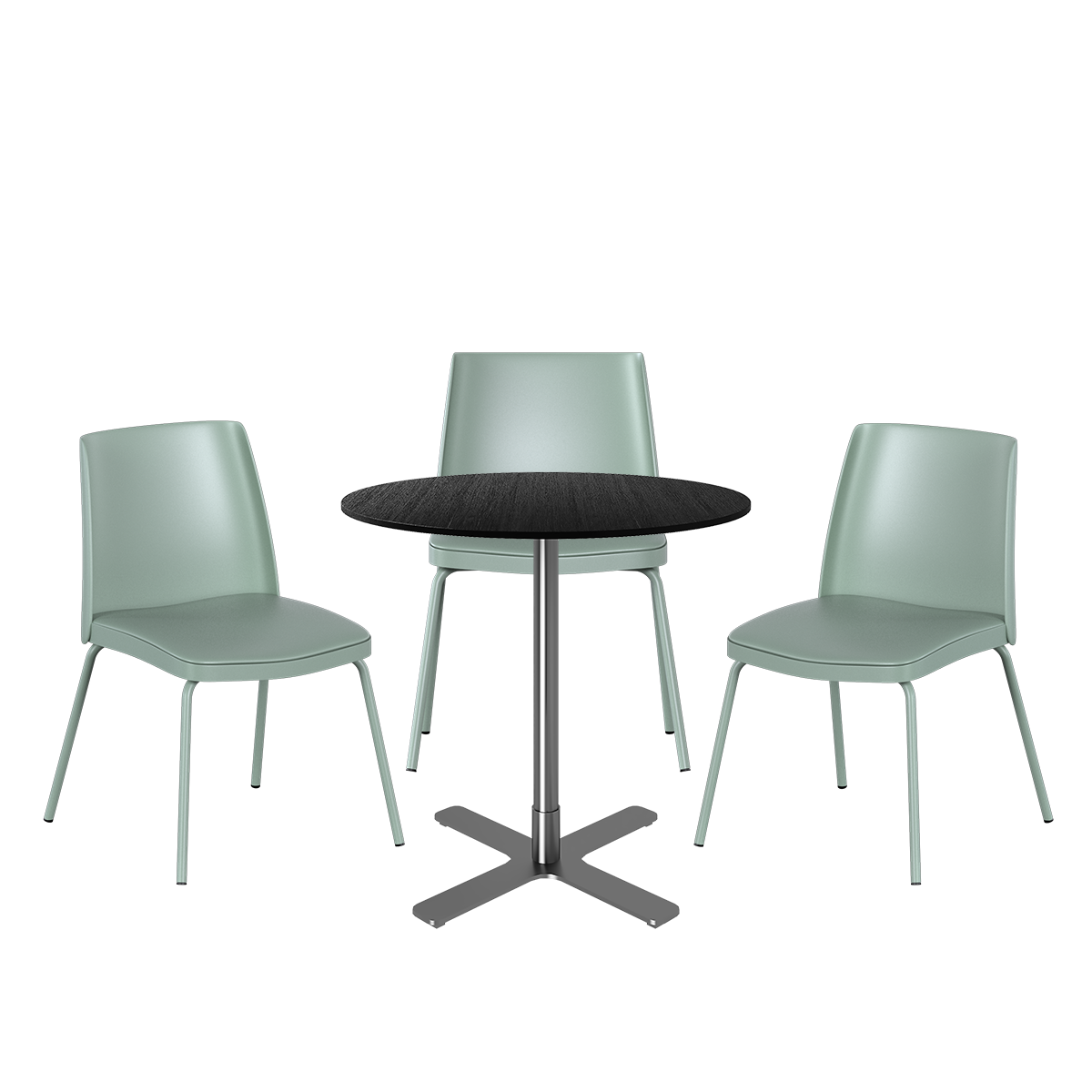 Stainless Plus Cafe Table Package - 3 Chairs
