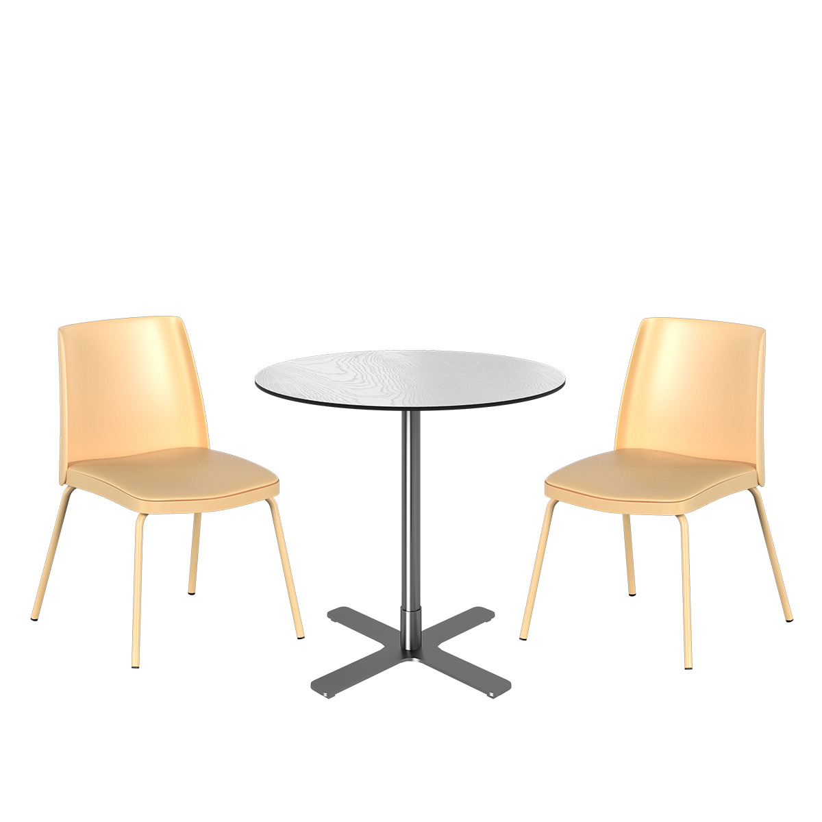 Stainless Plus Cafe Table Package - 2 Chairs