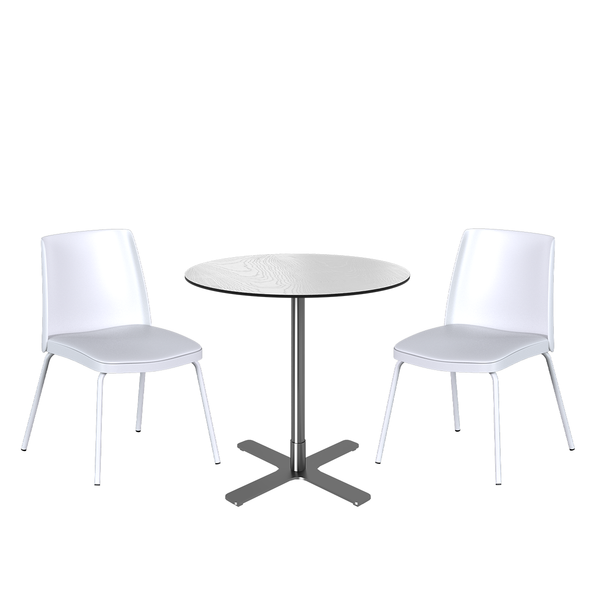 Stainless Plus Cafe Table Package - 2 Chairs